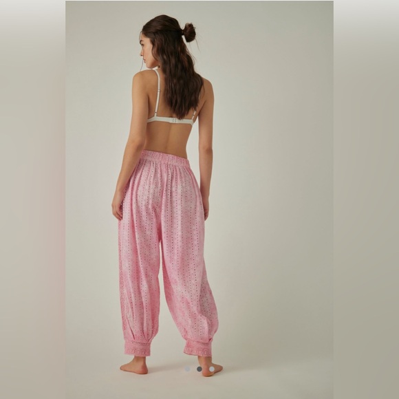 NWT Free People Intimately Sweet Tea Eyelet Washed Lounge Pants - Picture 2 of 8